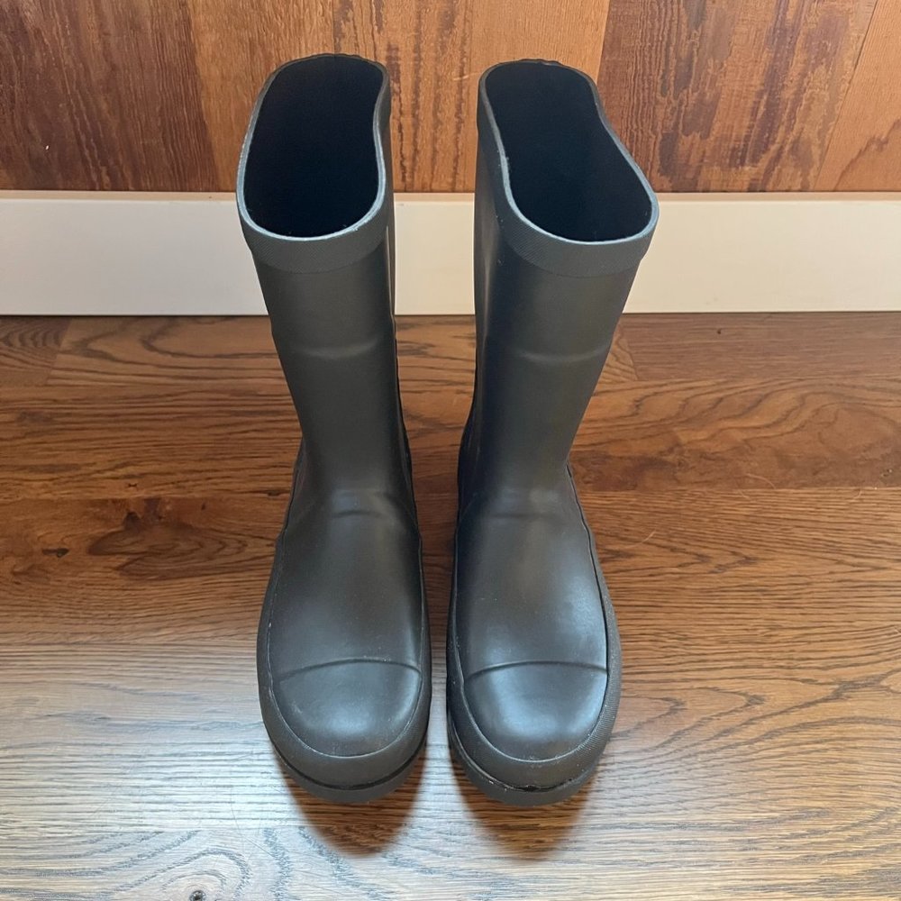 Sorel Youth Black Rubber Pull On Round Toe Mid Calf Rain Boot, size 3